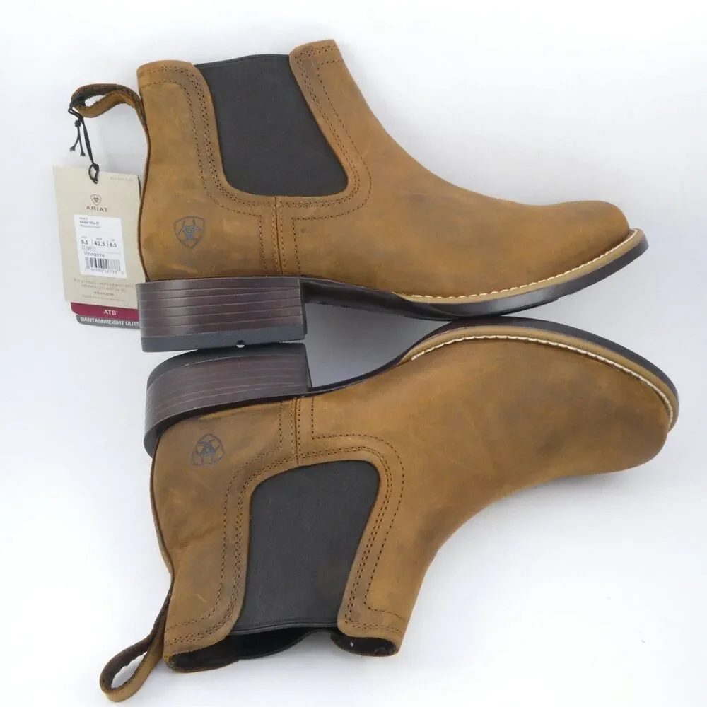 Ariat Men's 9.5 Booker Ultra Distressed leather Brown Round Toe Boots 10040374
